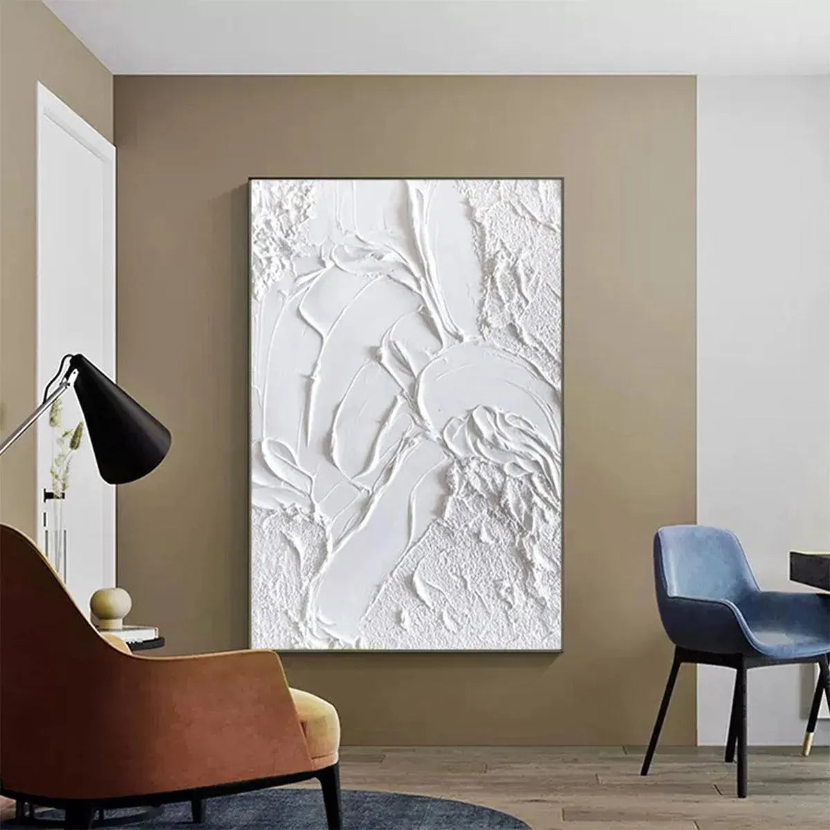 WHITE TEXTURE: Textured Abstract Painting, White Wall Art, Vertical Canvas, Minimalist Decor - Image 5