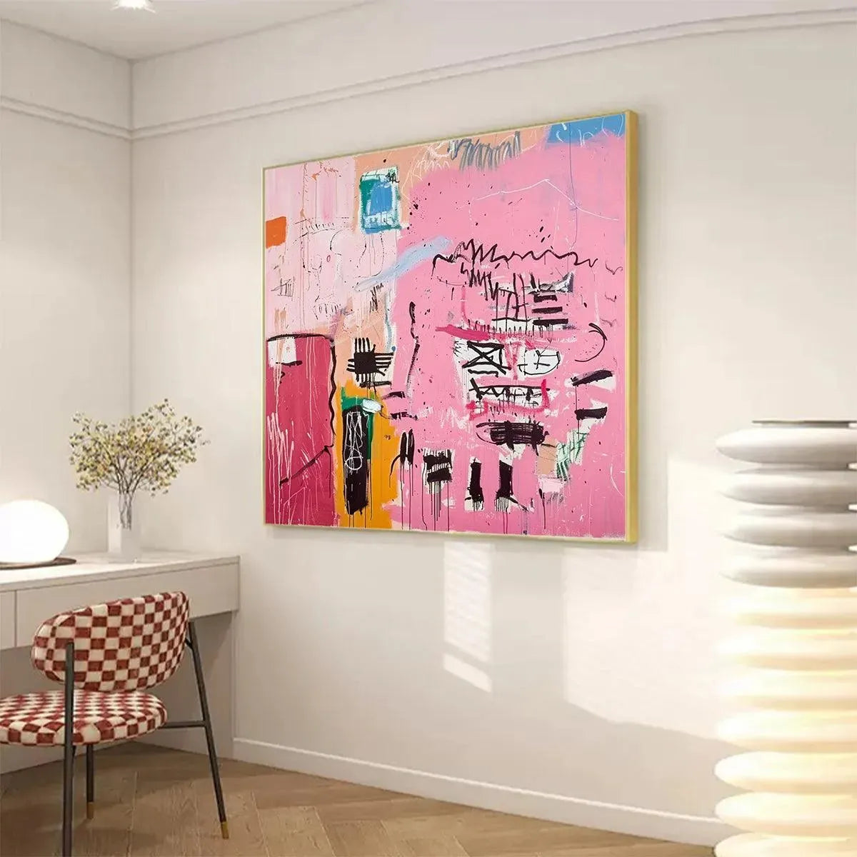 PINK EXPRESSION: Abstract Expressionist Painting, Pink Wall Art - Image 2
