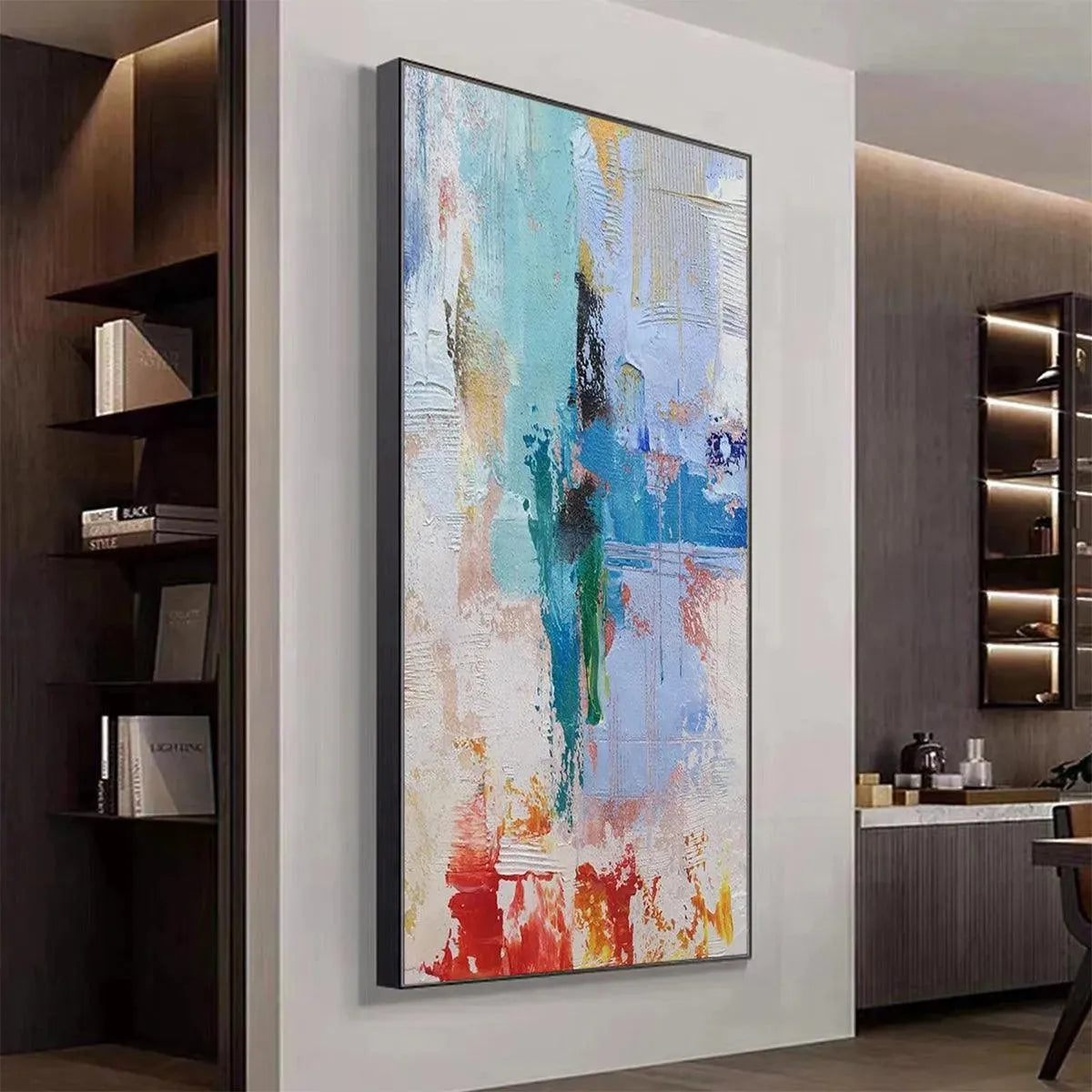 ABSTRACT SYMPHONY: Textured Painting, Colorful Wall Art, Modern Abstract, Vertical Canvas - Image 6