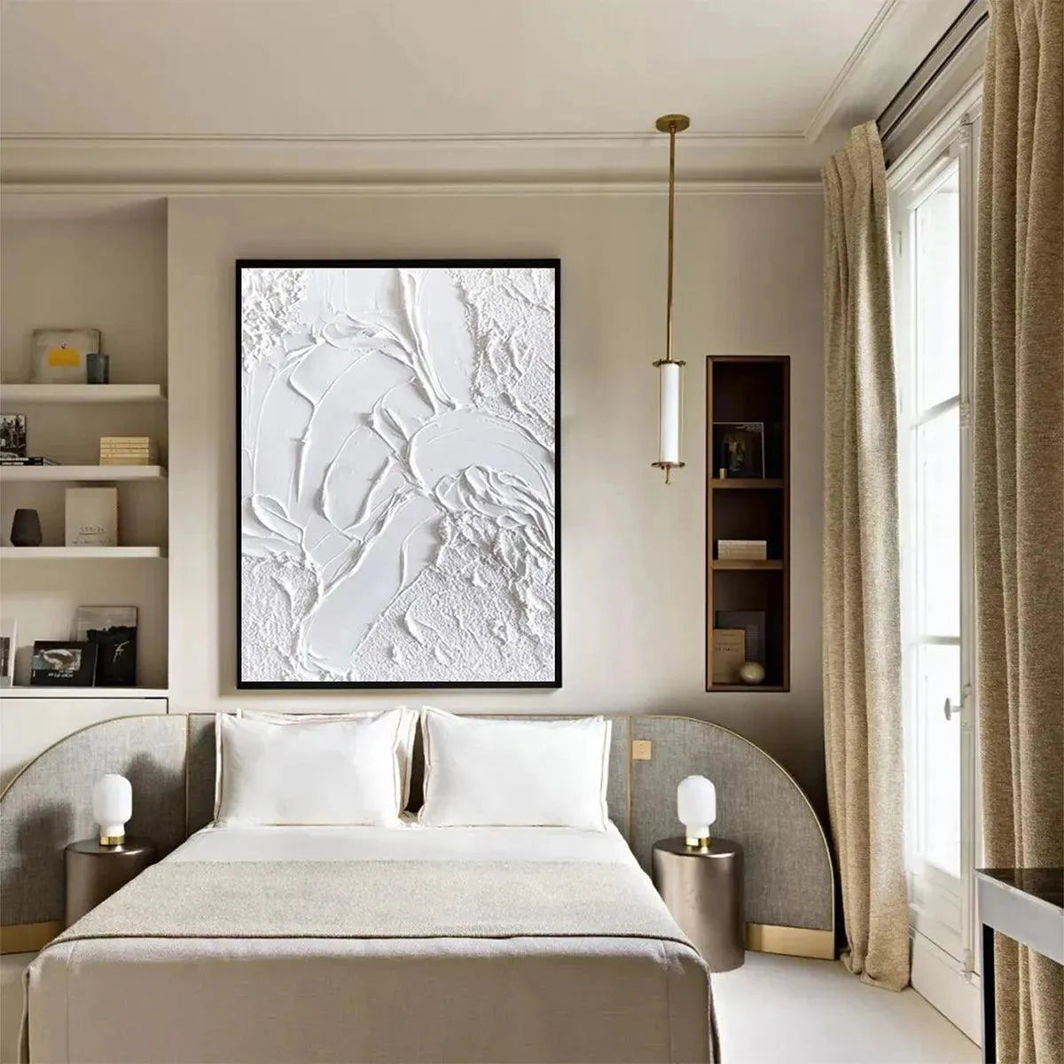 WHITE TEXTURE: Textured Abstract Painting, White Wall Art, Vertical Canvas, Minimalist Decor - Image 7