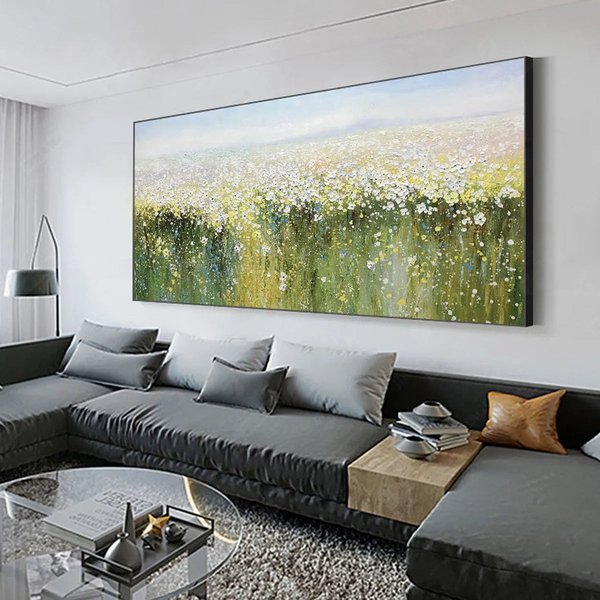 WHISPERING MEADOW: Impressionistic Wildflower Field Oil Painting - Image 2