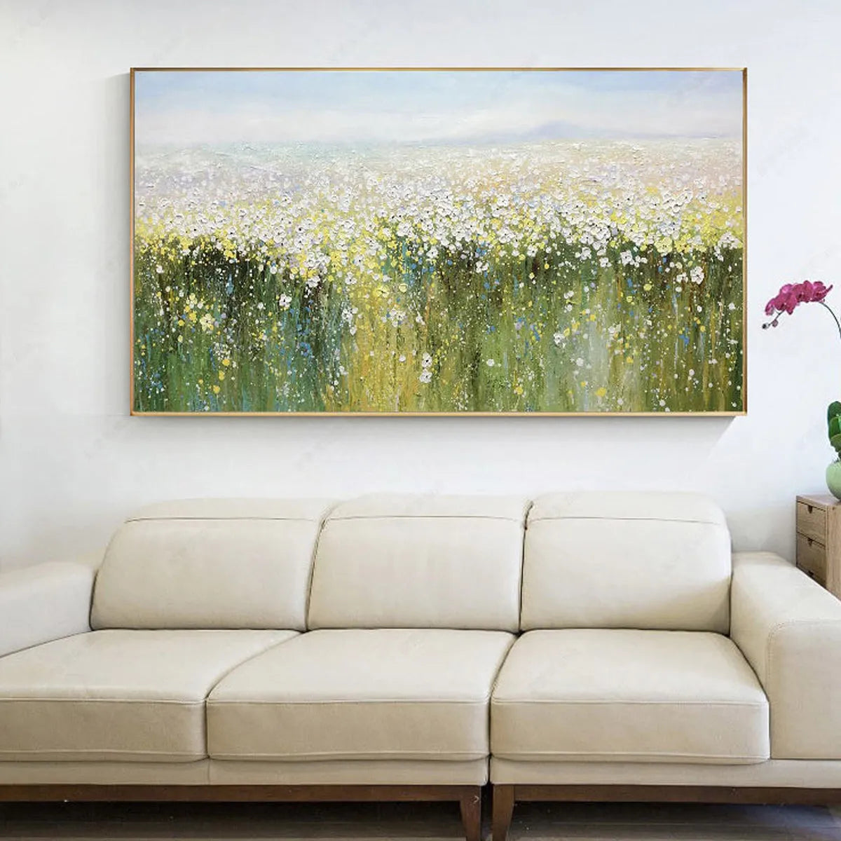 WHISPERING MEADOW: Impressionistic Wildflower Field Oil Painting - Image 4