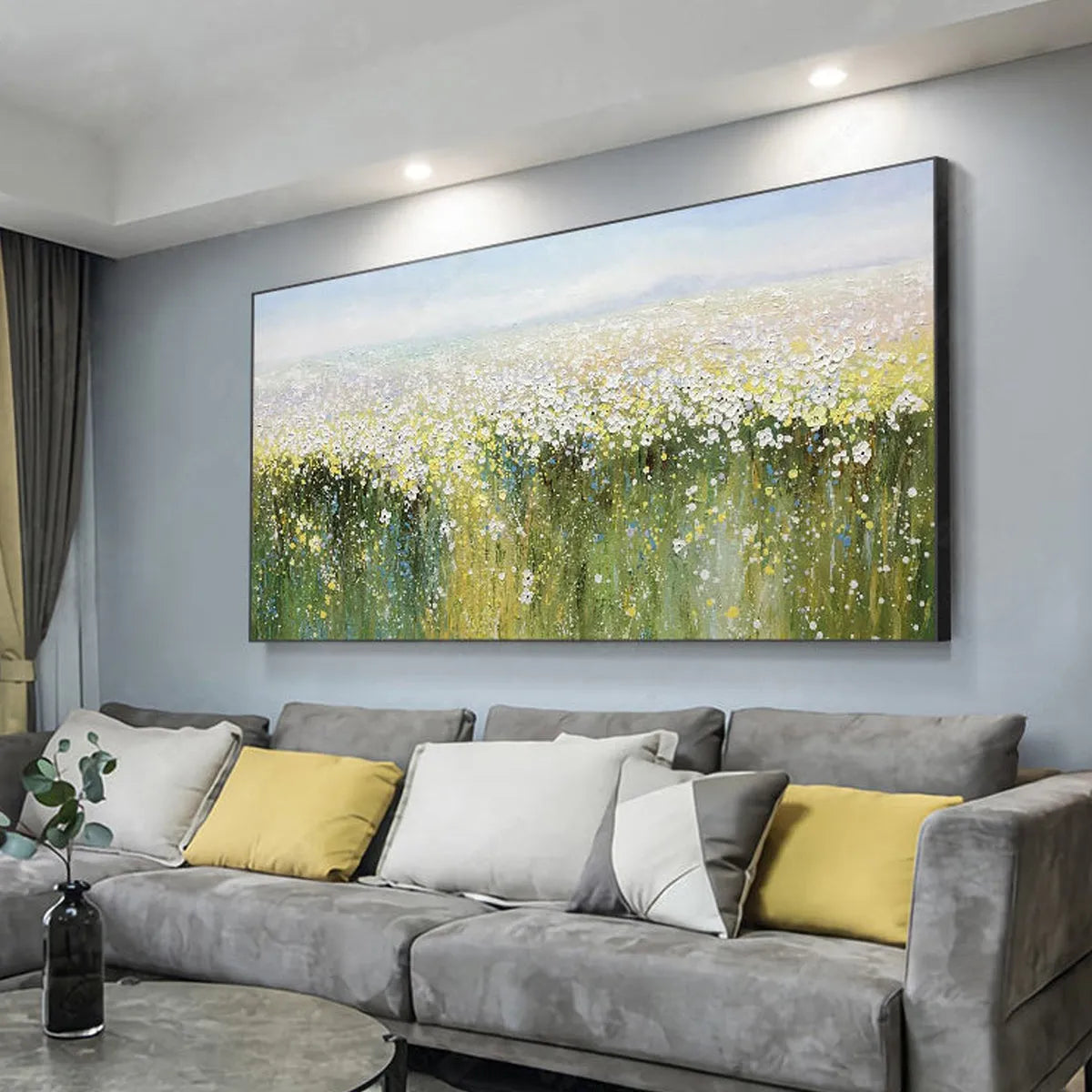 WHISPERING MEADOW: Impressionistic Wildflower Field Oil Painting - Image 6