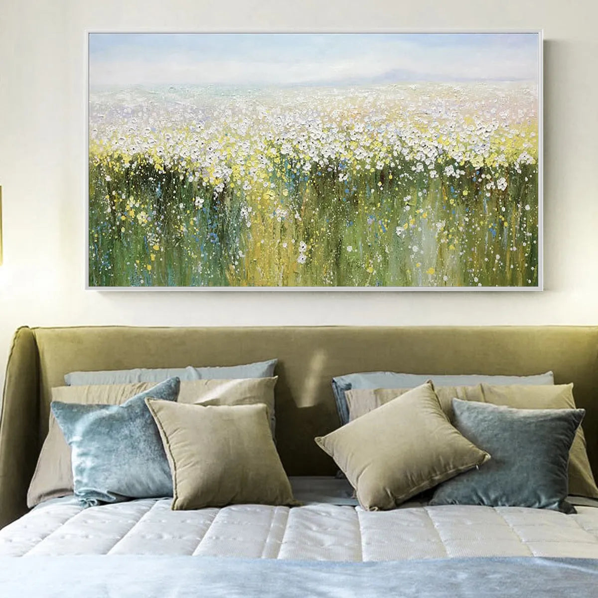 WHISPERING MEADOW: Impressionistic Wildflower Field Oil Painting - Image 7