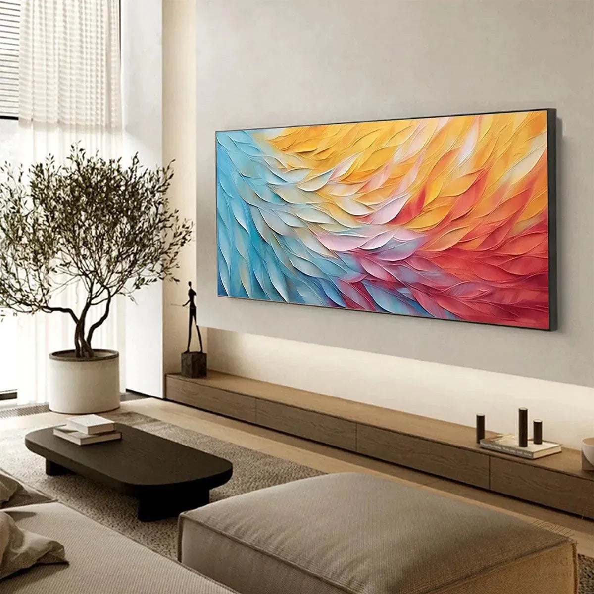 GOLDEN WAVES: Textured Abstract Painting, Horizontal Wall Art - Image 7