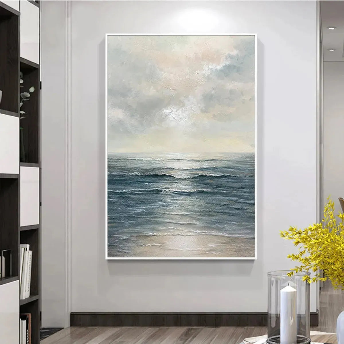 TRANQUIL SHORES: Serene Coastal Landscape Oil Painting - Image 4