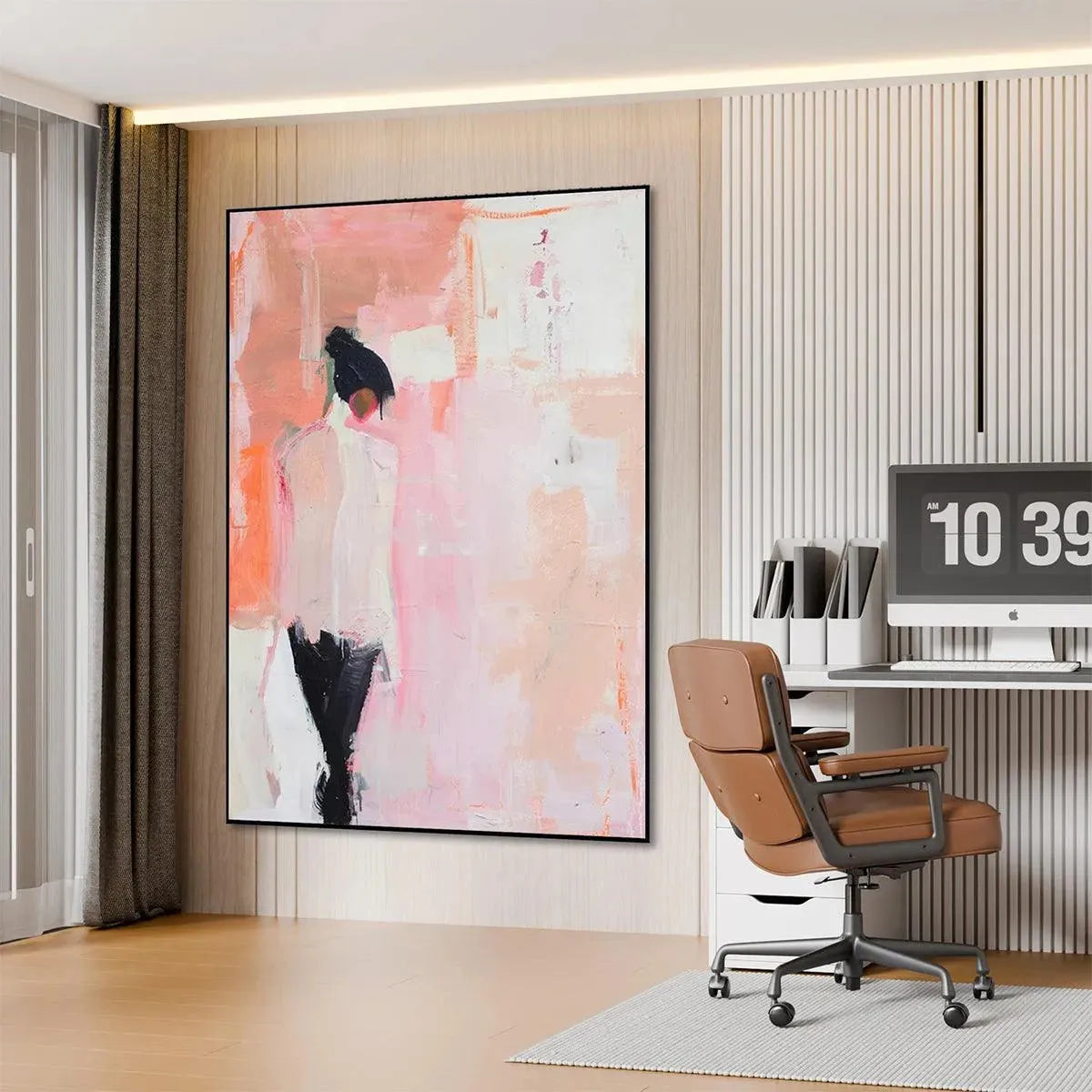 PINK ABSTRACT: Figurative Painting, Pastel Wall Art, Modern Decor, Vertical Canvas - Image 6