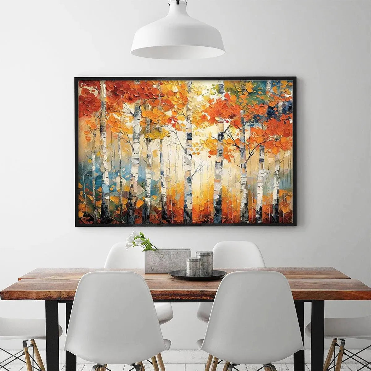 AUTUMN ASPEN: Textured Forest Painting, Impasto Wall Art, Horizontal Canvas, Fall Decor - Image 6
