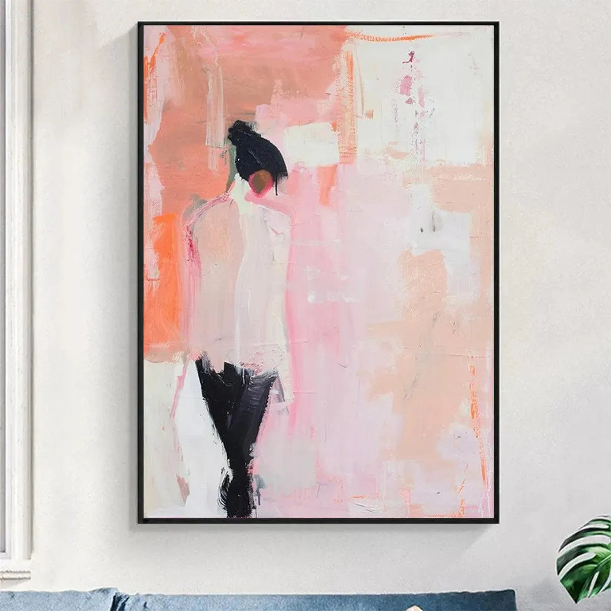 PINK ABSTRACT: Figurative Painting, Pastel Wall Art, Modern Decor, Vertical Canvas - Image 7