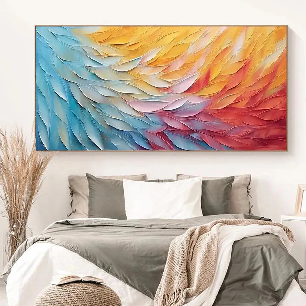 GOLDEN WAVES: Textured Abstract Painting, Horizontal Wall Art - Image 2