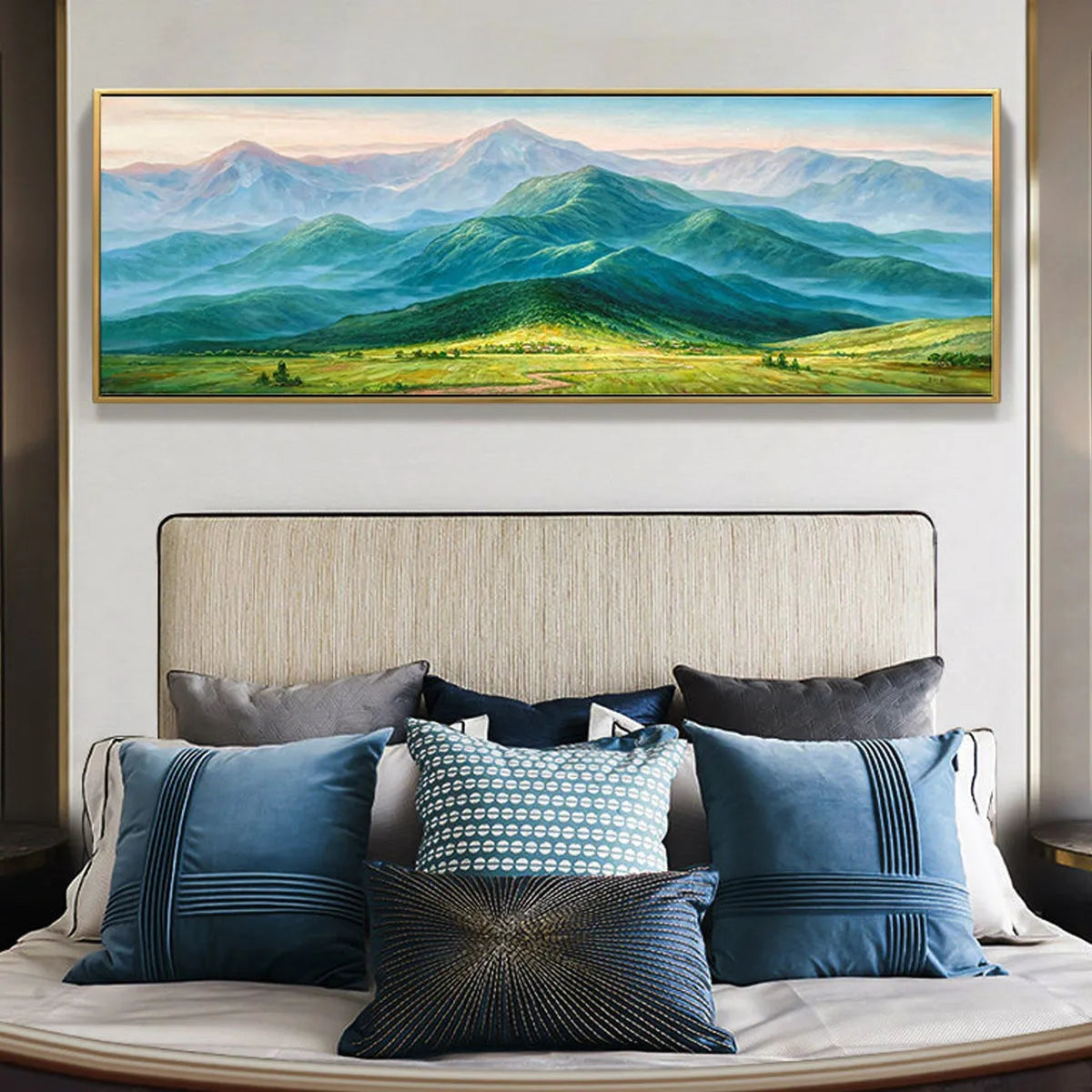 EMERALD VALLEY VISTA: Panoramic Mountain Landscape Oil Painting - Image 7