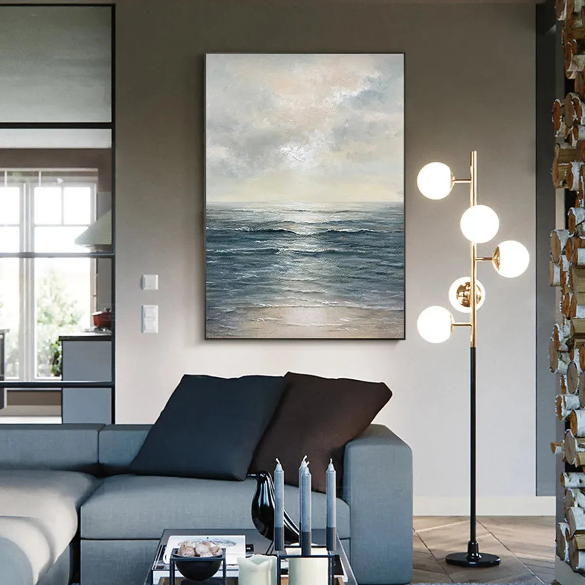 TRANQUIL SHORES: Serene Coastal Landscape Oil Painting - Image 8
