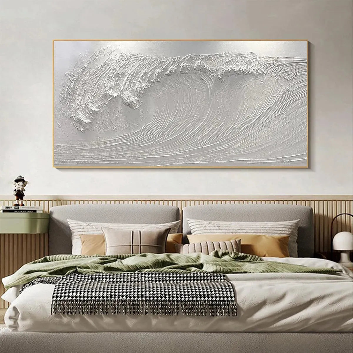 FROZEN TIDE: Textured White Wave Painting - Image 8