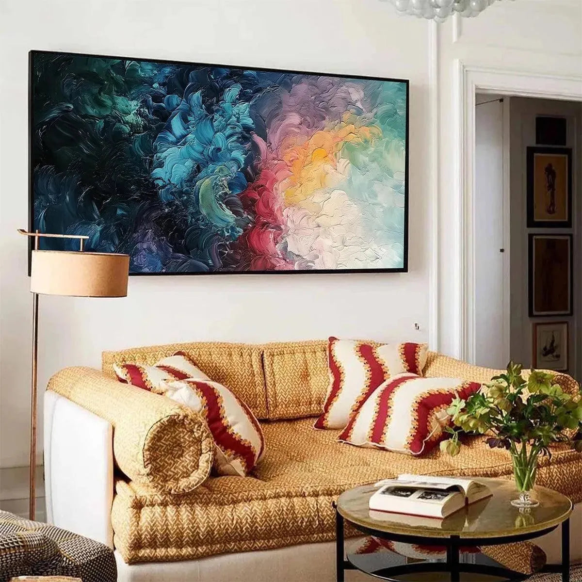 DUSK WHISPERS: Textured Abstract Impasto Oil Painting - Image 5