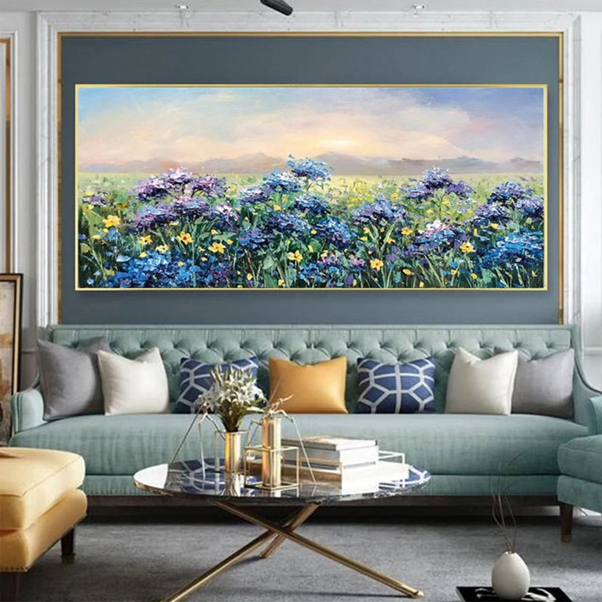 BLUE RIDGE DAWN: Landscape Oil Painting with Hydrangeas and Sunrise - Image 7