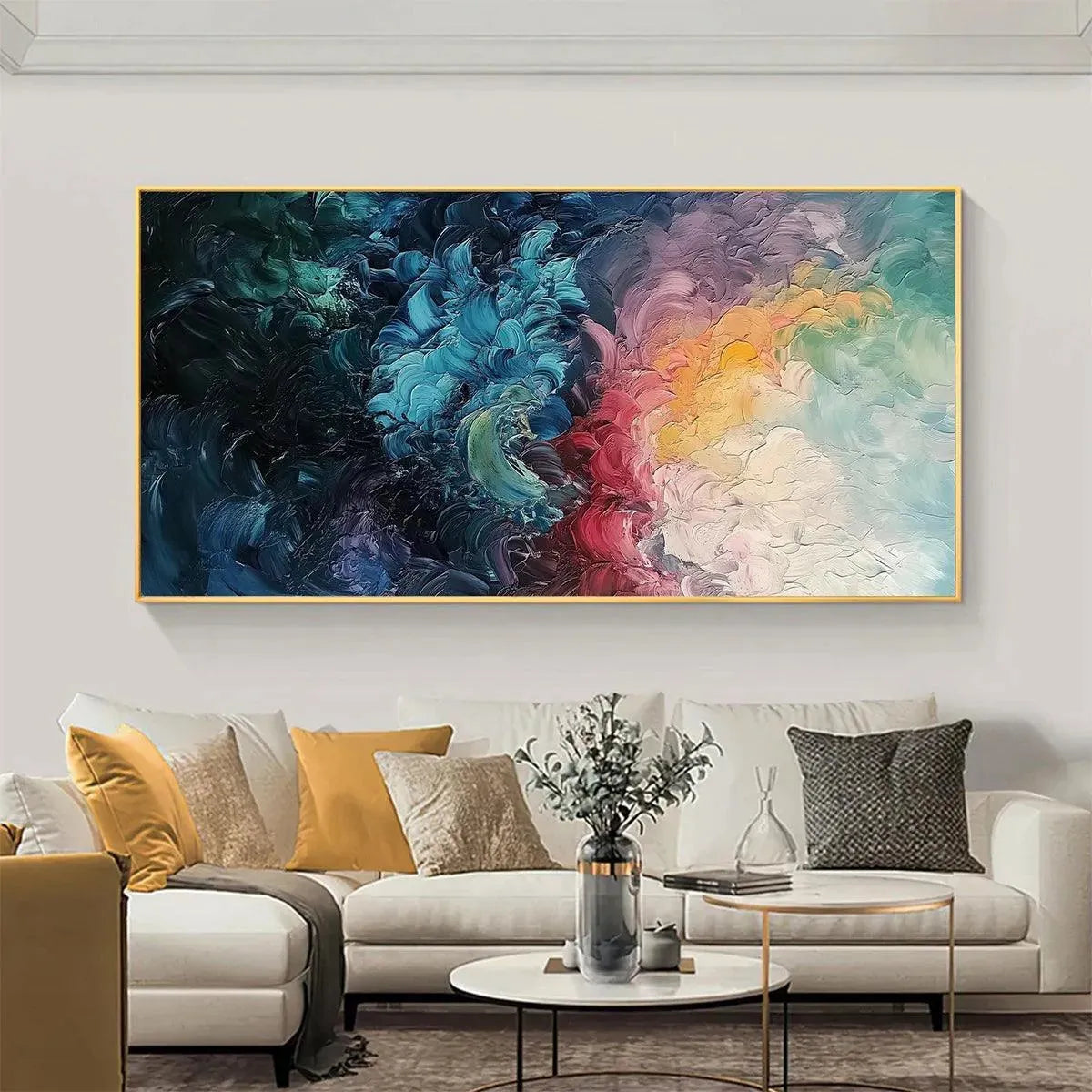 DUSK WHISPERS: Textured Abstract Impasto Oil Painting - Image 7