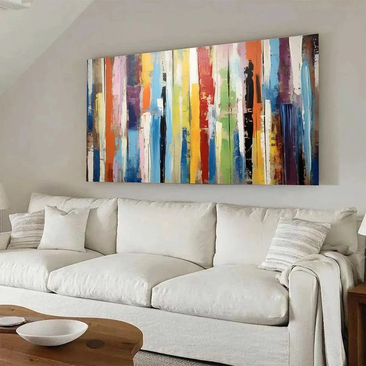 COLOR HARMONY: Abstract Painting with Colorful Vertical Stripes - Image 2