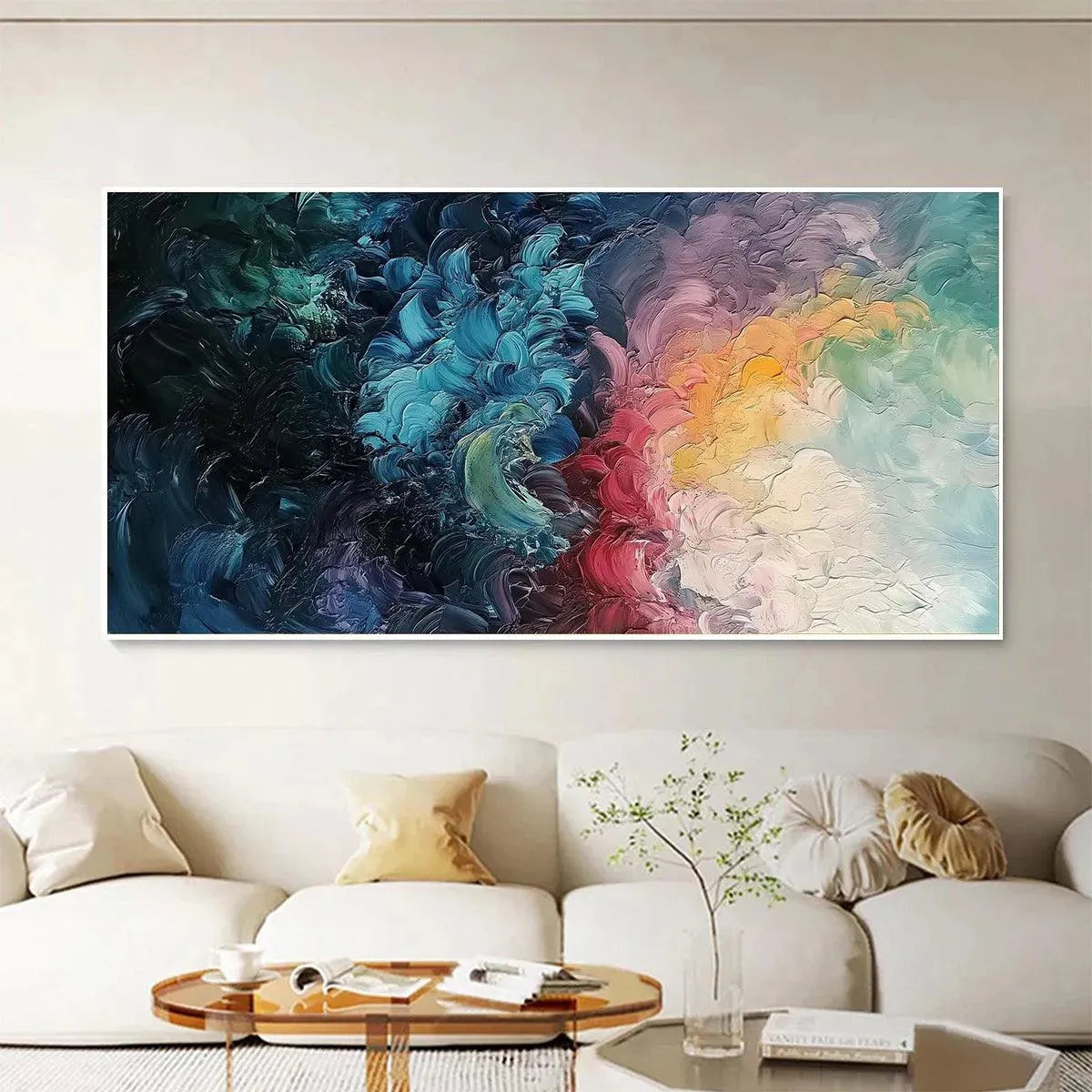 DUSK WHISPERS: Textured Abstract Impasto Oil Painting - Image 8