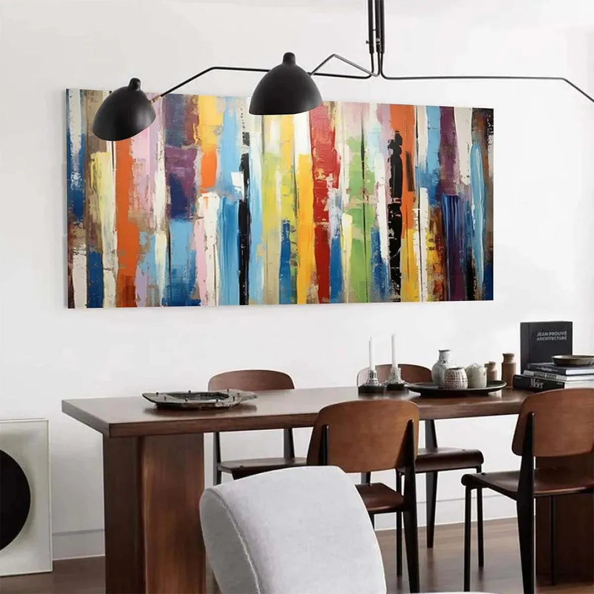 COLOR HARMONY: Abstract Painting with Colorful Vertical Stripes - Image 5