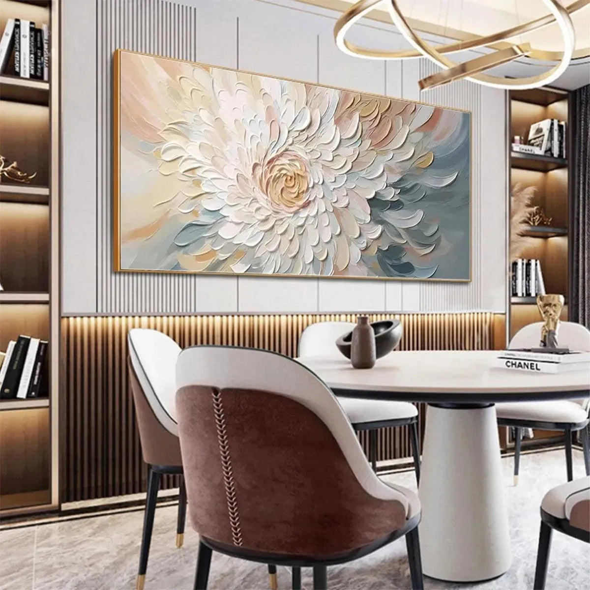 PETAL WHIRL: Textured Floral Painting in Neutral Tones - Image 5