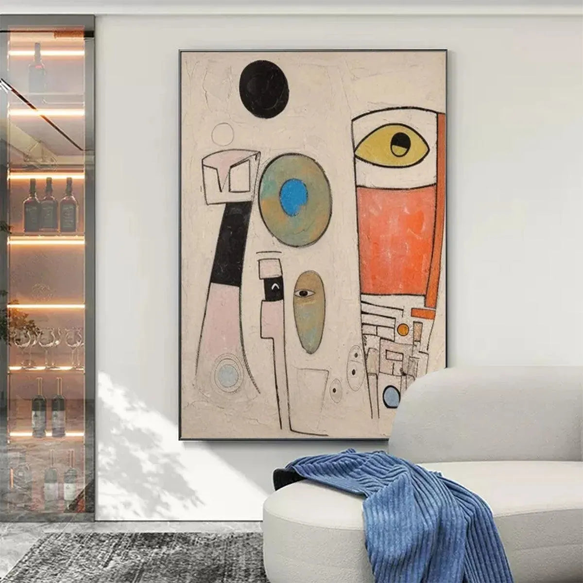 WHIMSICAL FORMS: Colorful Abstract Painting, Vertical Wall Art - Image 8