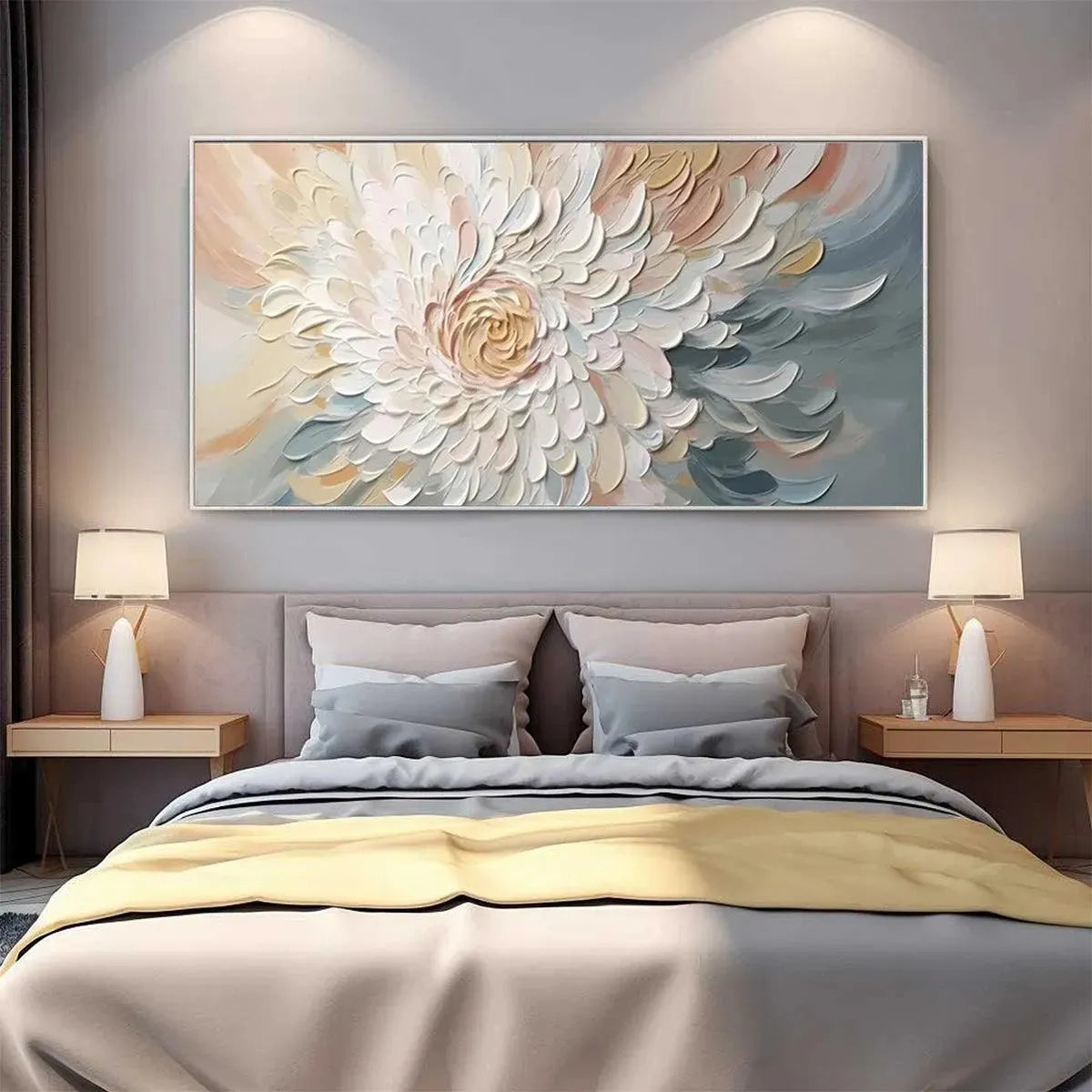 PETAL WHIRL: Textured Floral Painting in Neutral Tones - Image 8