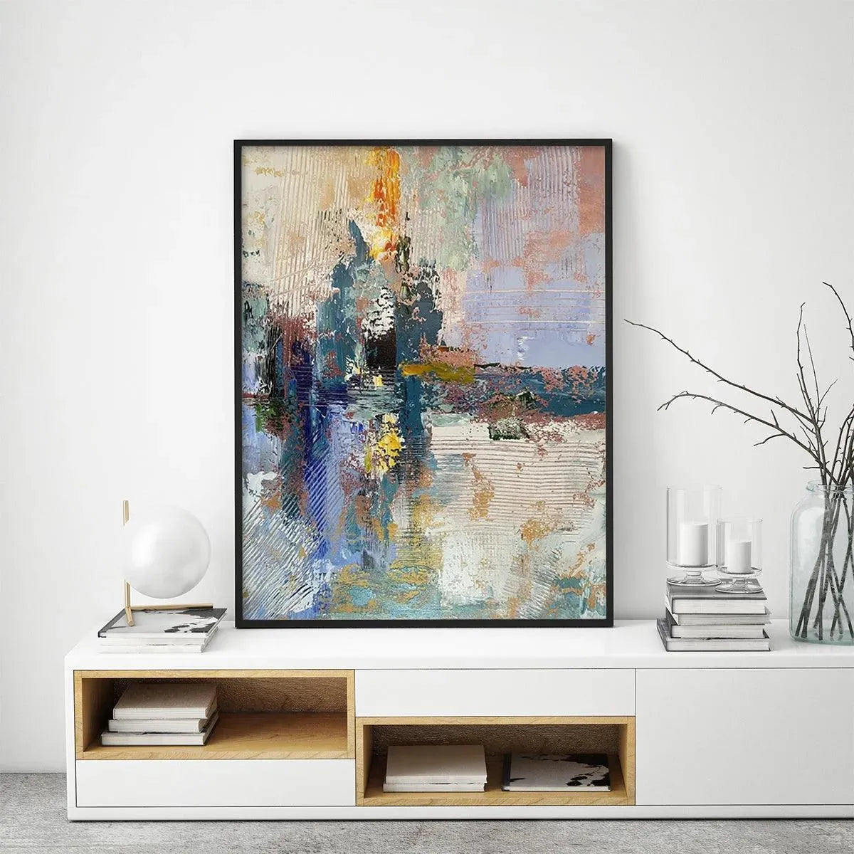 HAZY SKIES: Colorful Abstract Painting, Textured Wall Art, Vertical Canvas, Modern Art - Image 8