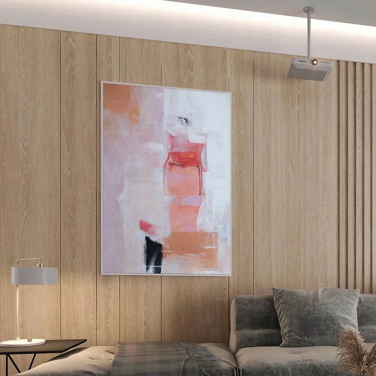 BLUSHING DAWN: Pink Abstract Painting, Textured Wall Art, Vertical Canvas, Minimalist Decor - Image 5