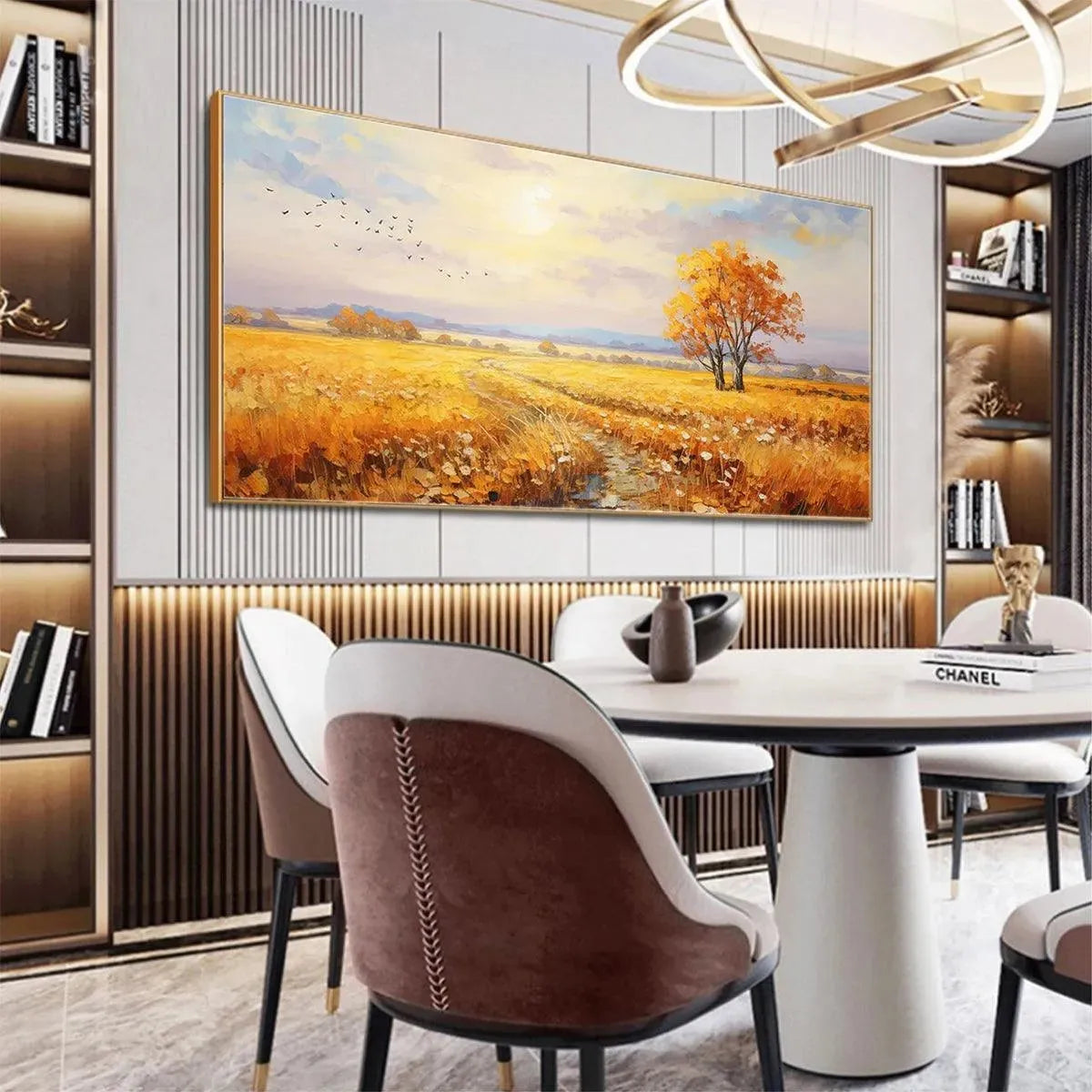 GOLDEN HARVEST: Landscape Painting of a Golden Field at Sunset - Image 4