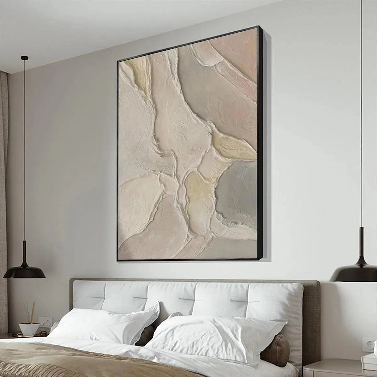 SERENE TEXTURES: Textured Abstract Painting, Neutral Beige Wall Art, Vertical Canvas, Minimalist Decor - Image 5