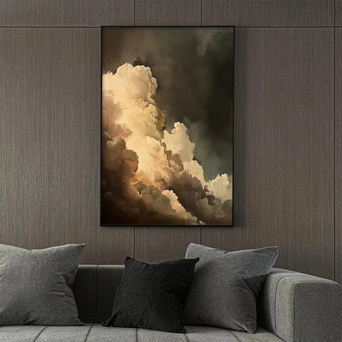 EVENING CLOUDS: Textured Cloudscape Painting, Vertical Wall Art - Image 5