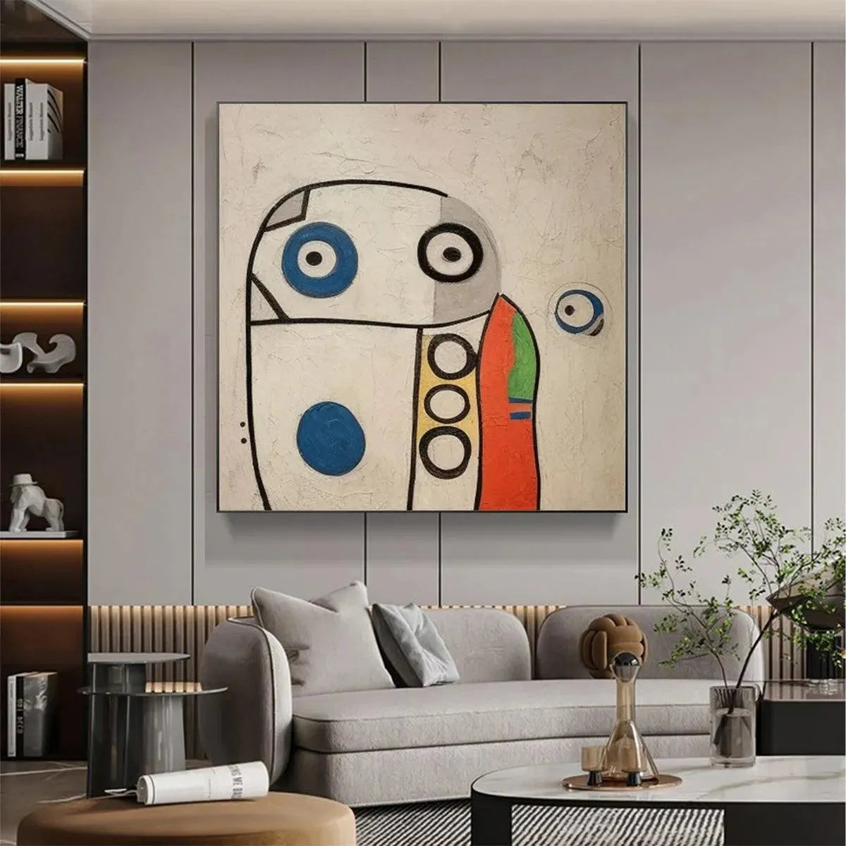 ABSTRACT FIGURE: Colorful Abstract Painting, Square Wall Art - Image 5
