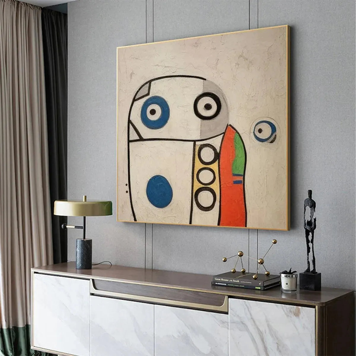 ABSTRACT FIGURE: Colorful Abstract Painting, Square Wall Art - Image 6