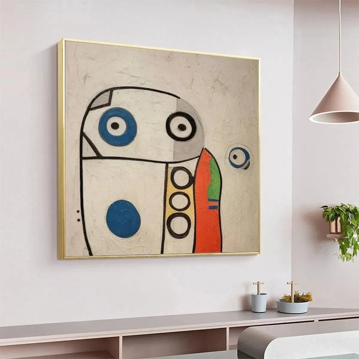 ABSTRACT FIGURE: Colorful Abstract Painting, Square Wall Art - Image 8
