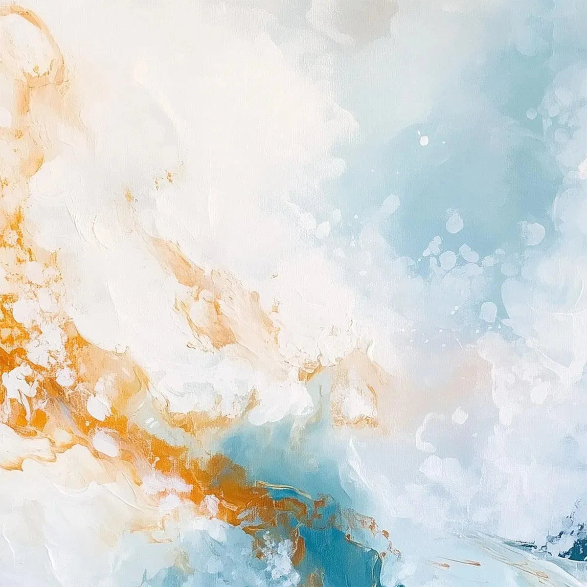 AQUAMARINE CREST: Panoramic Abstract Ocean Wave Painting - Image 4
