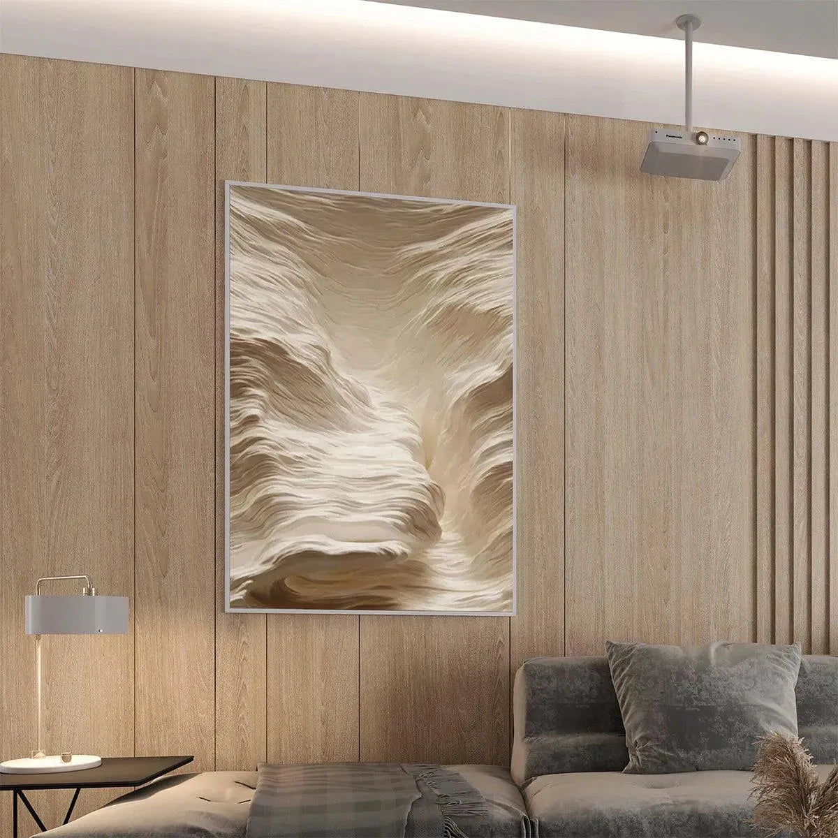 WHITE SAND DUNES: Textured Abstract Landscape Painting, Vertical Wall Art - Image 5