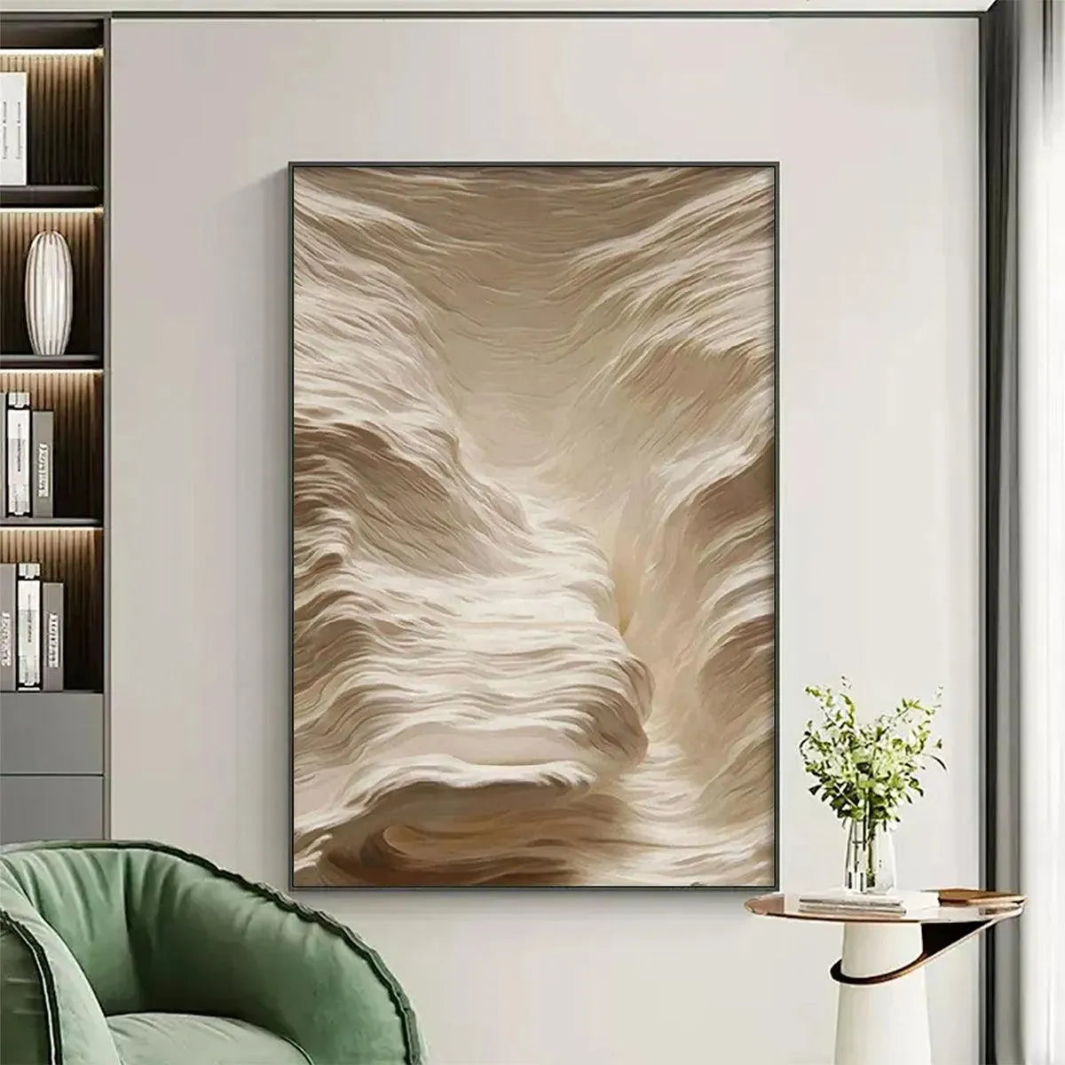 WHITE SAND DUNES: Textured Abstract Landscape Painting, Vertical Wall Art - Image 9