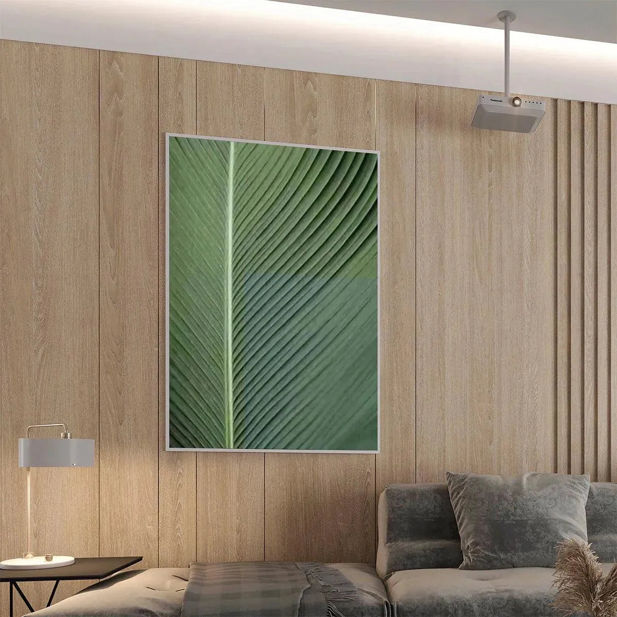 TROPICAL SERENITY: Minimalist Botanical Painting, Green Leaf Wall Art, Vertical Canvas - Image 4
