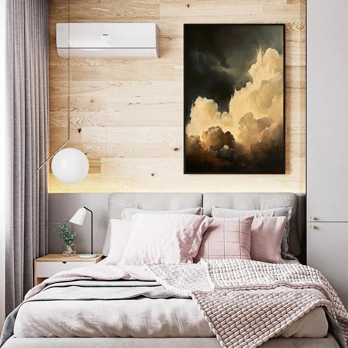 STORMY SKIES: Textured Cloudscape Painting, Vertical Wall Art - Image 4