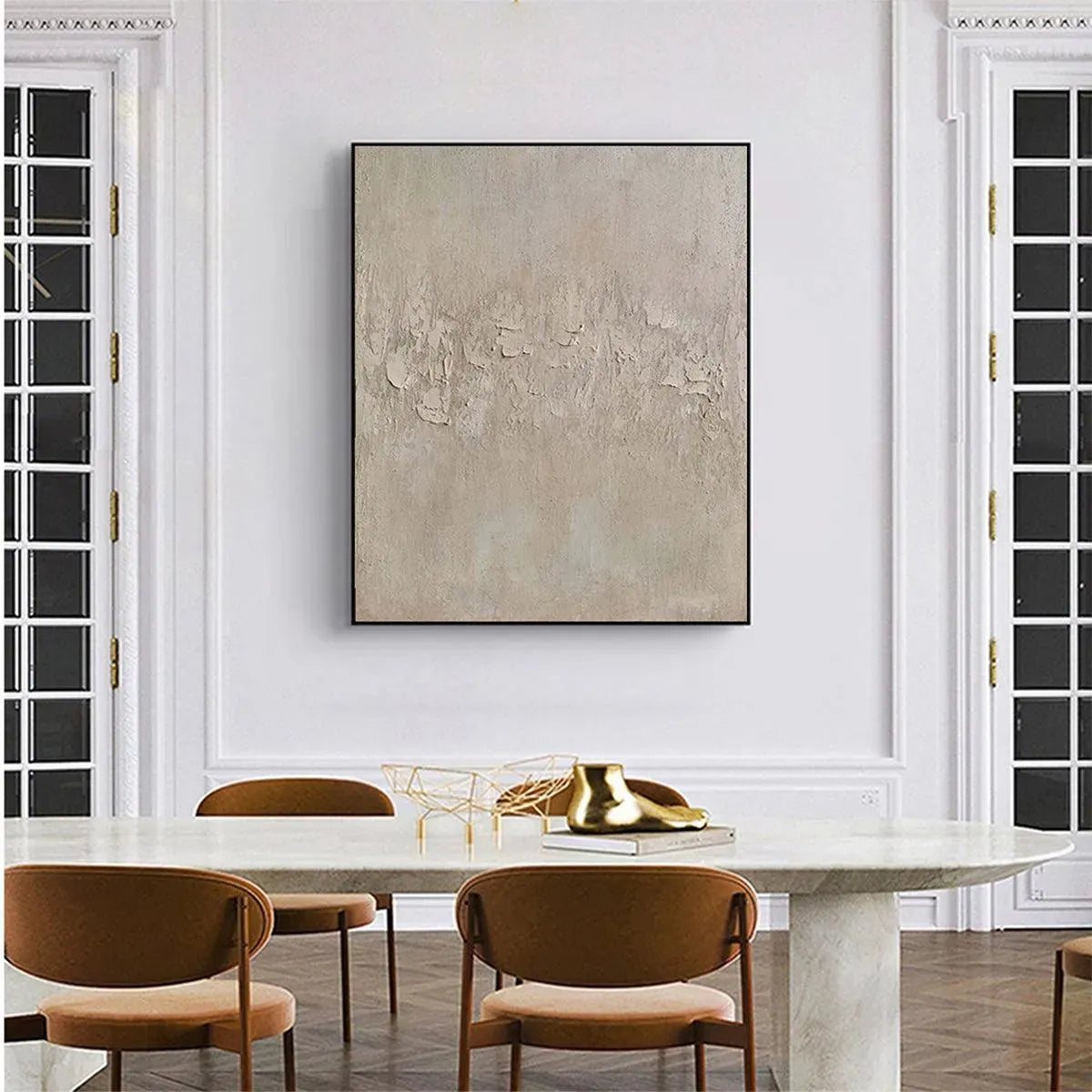 TEXTURED BEIGE ABSTRACT: Minimalist Textured Painting, Square Wall Art - Image 5
