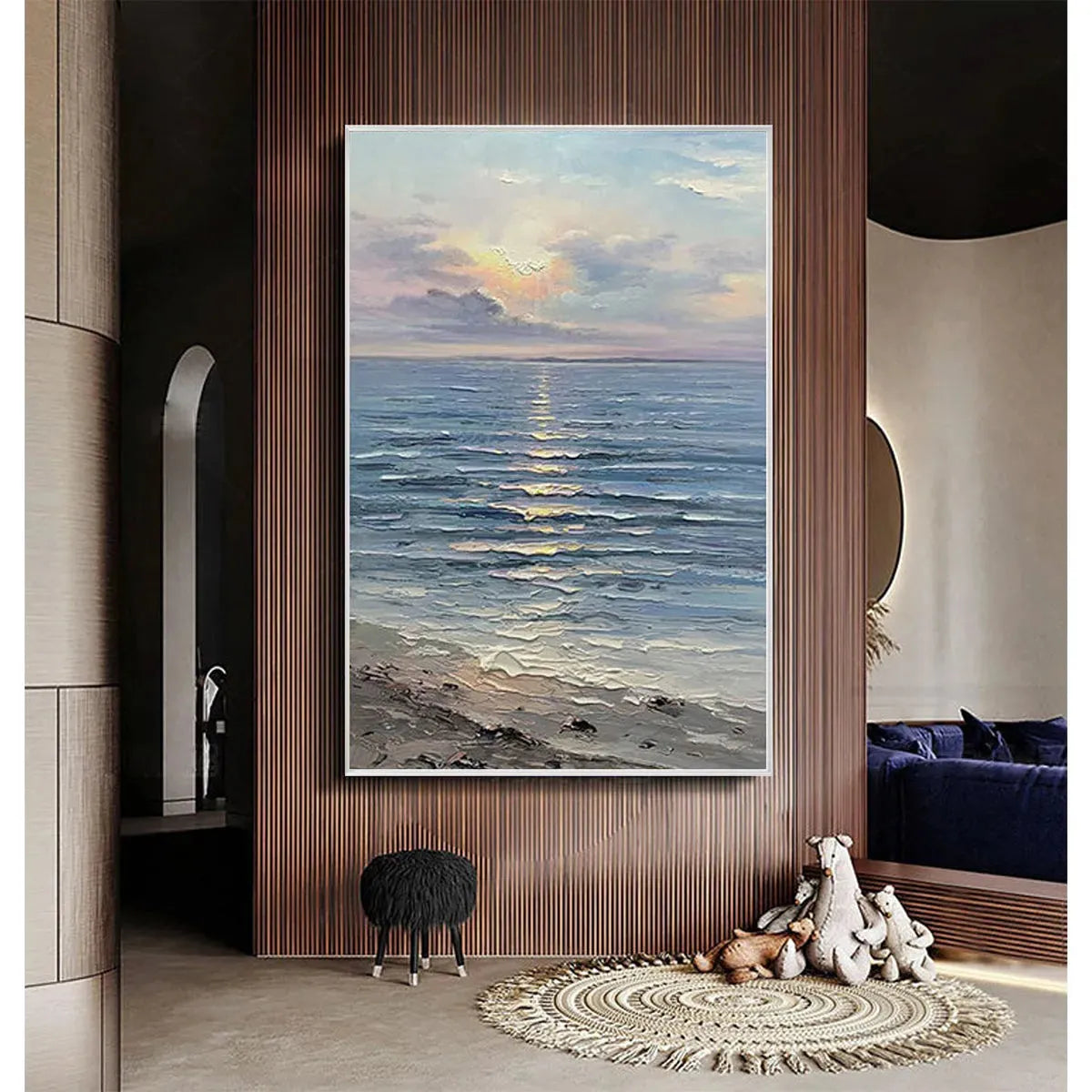 SERENE SEASCAPE: Vertical Ocean Painting - Image 6