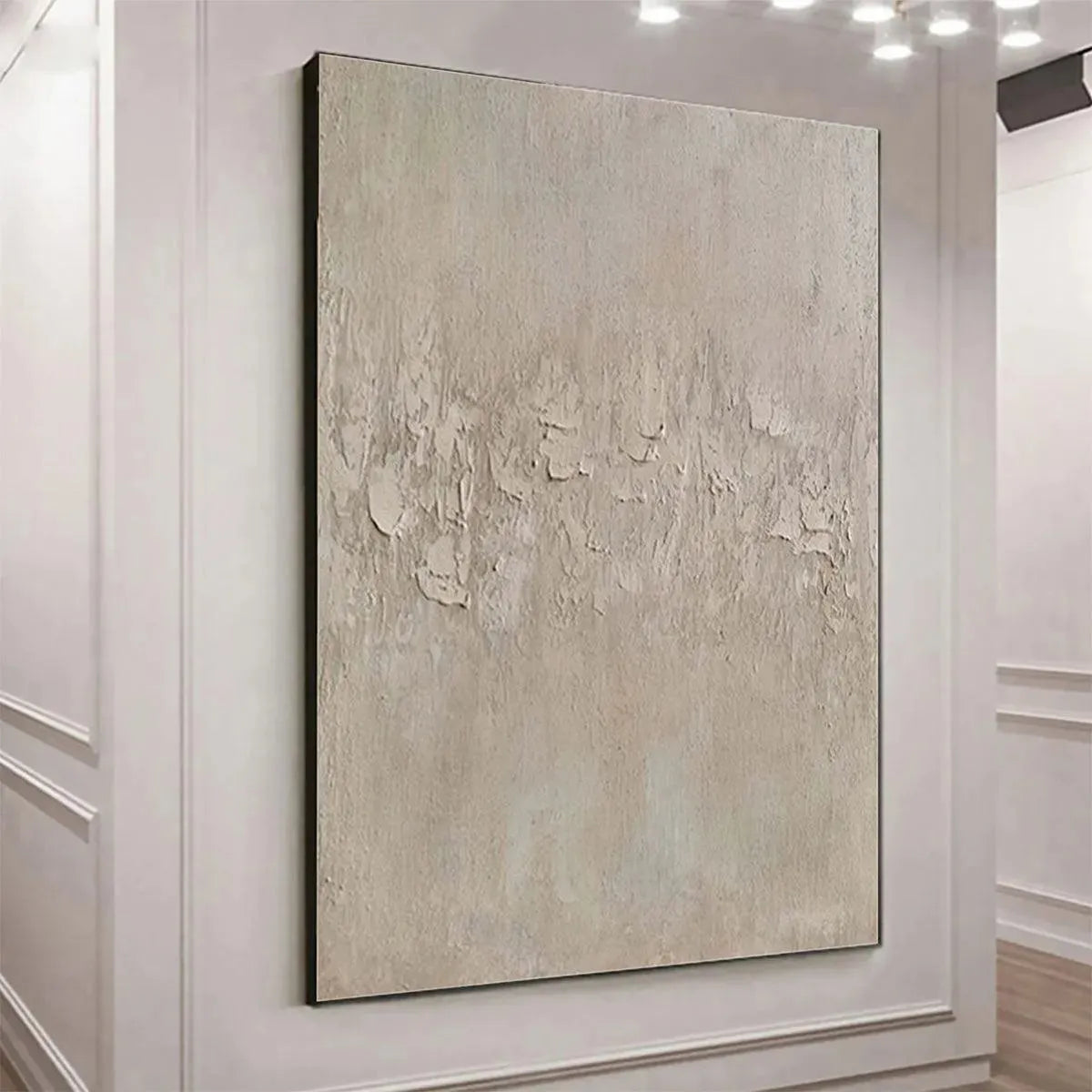 TEXTURED BEIGE ABSTRACT: Minimalist Textured Painting, Square Wall Art - Image 7