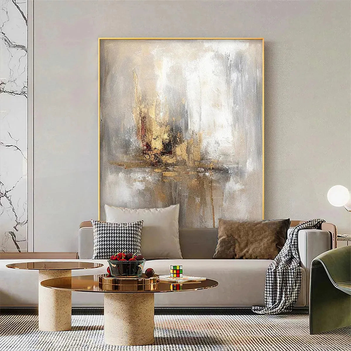 GOLDEN ABSTRACT: Textured Abstract Painting, Vertical Wall Art - Image 7