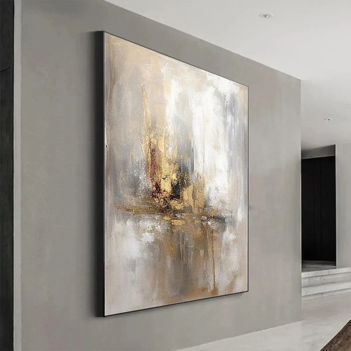 GOLDEN ABSTRACT: Textured Abstract Painting, Vertical Wall Art - Image 8