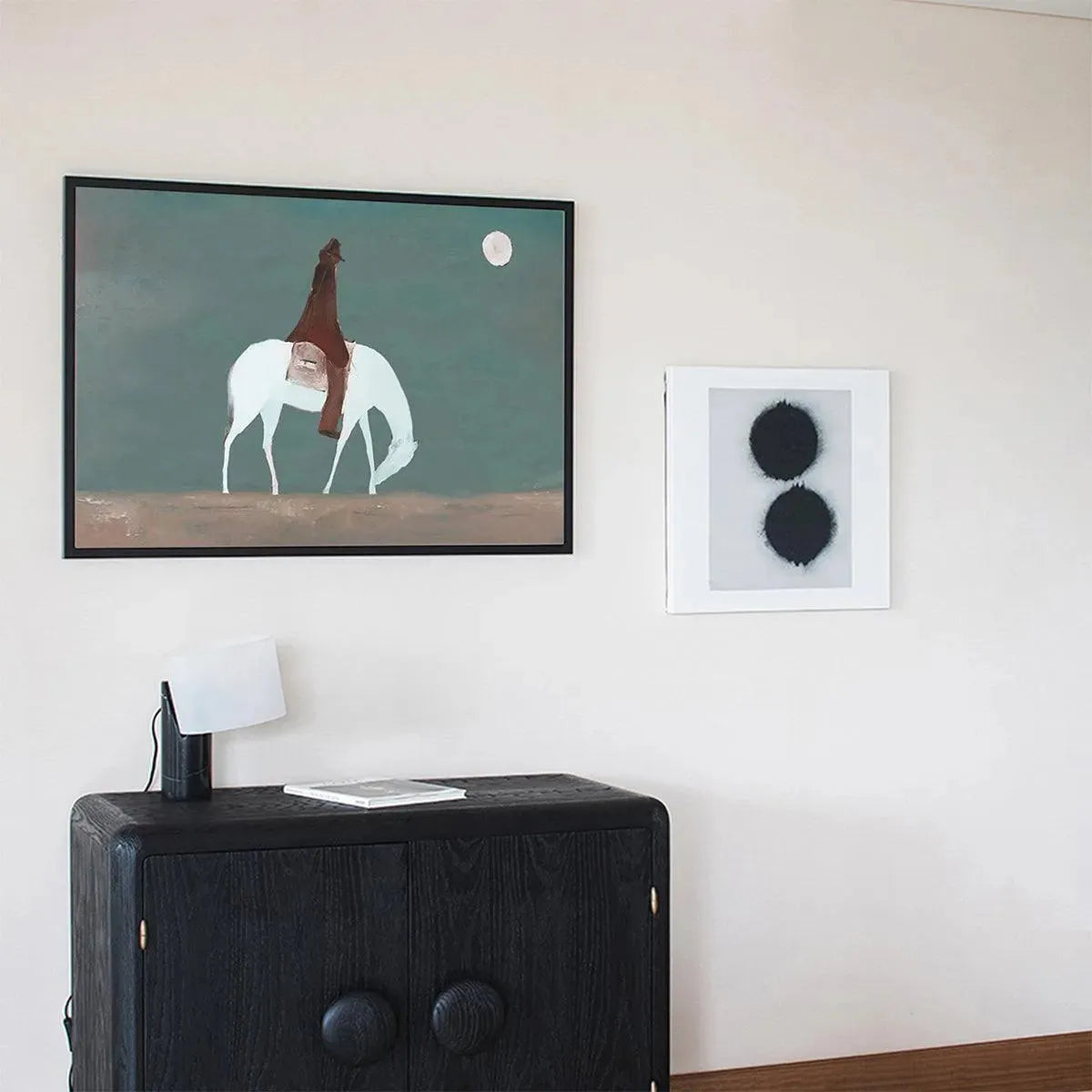 SOLITARY RIDER: Minimalist Horse and Rider Painting, Panoramic Wall Art - Image 10
