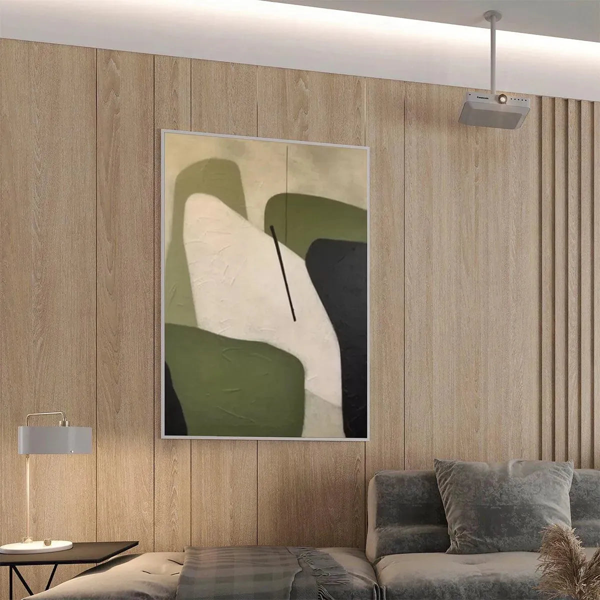 MINIMALIST GREEN ABSTRACT: Modern Abstract Painting, Vertical Wall Art - Image 8