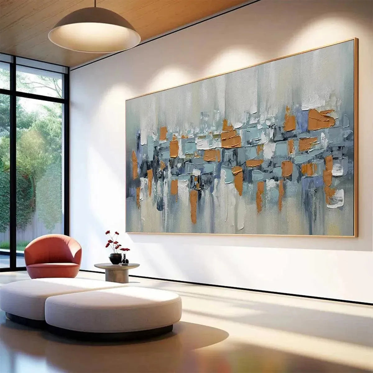 URBAN ABSTRACT: Textured Abstract Painting, Modern Wall Art, Panoramic Canvas, Office Decor - Image 2