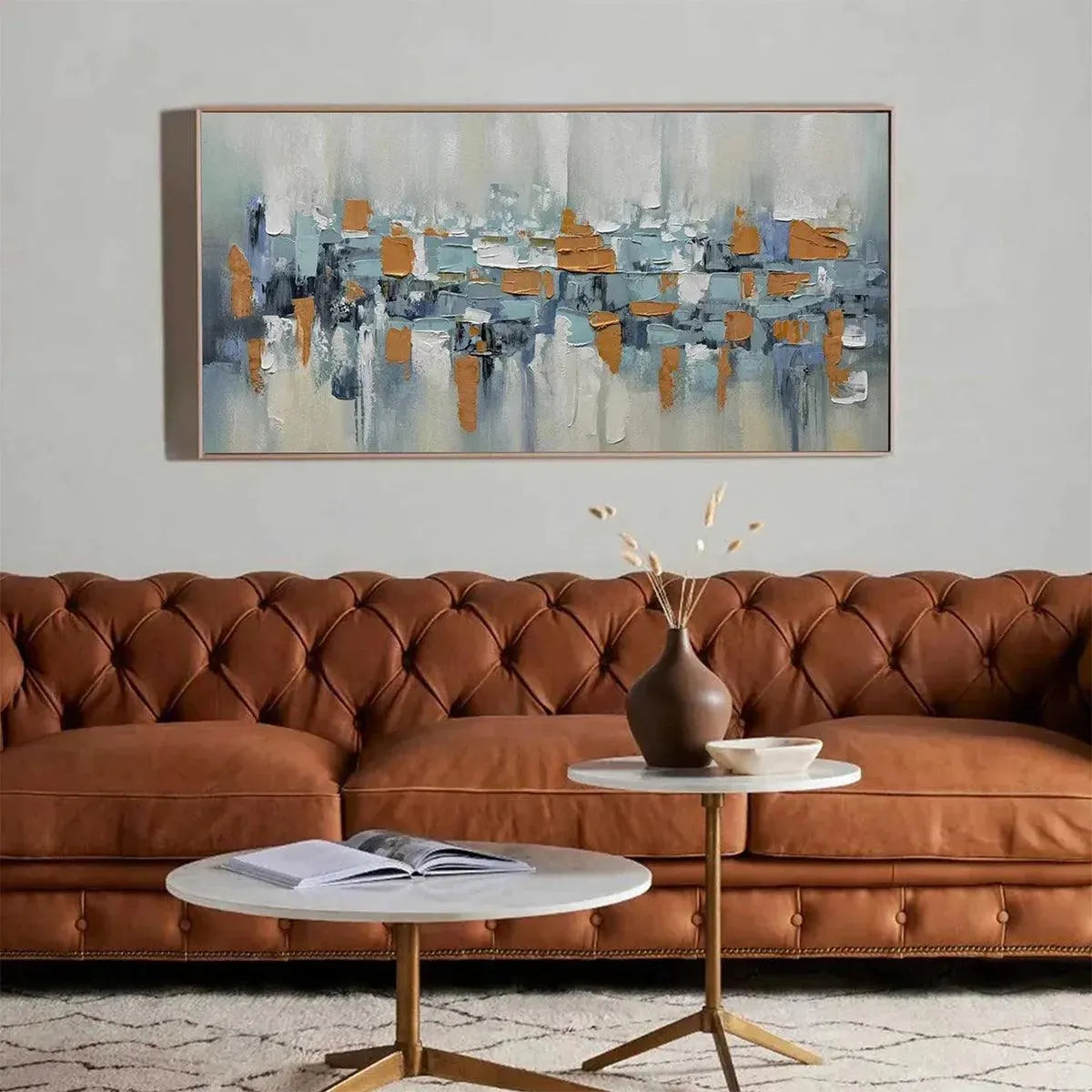 URBAN ABSTRACT: Textured Abstract Painting, Modern Wall Art, Panoramic Canvas, Office Decor - Image 6