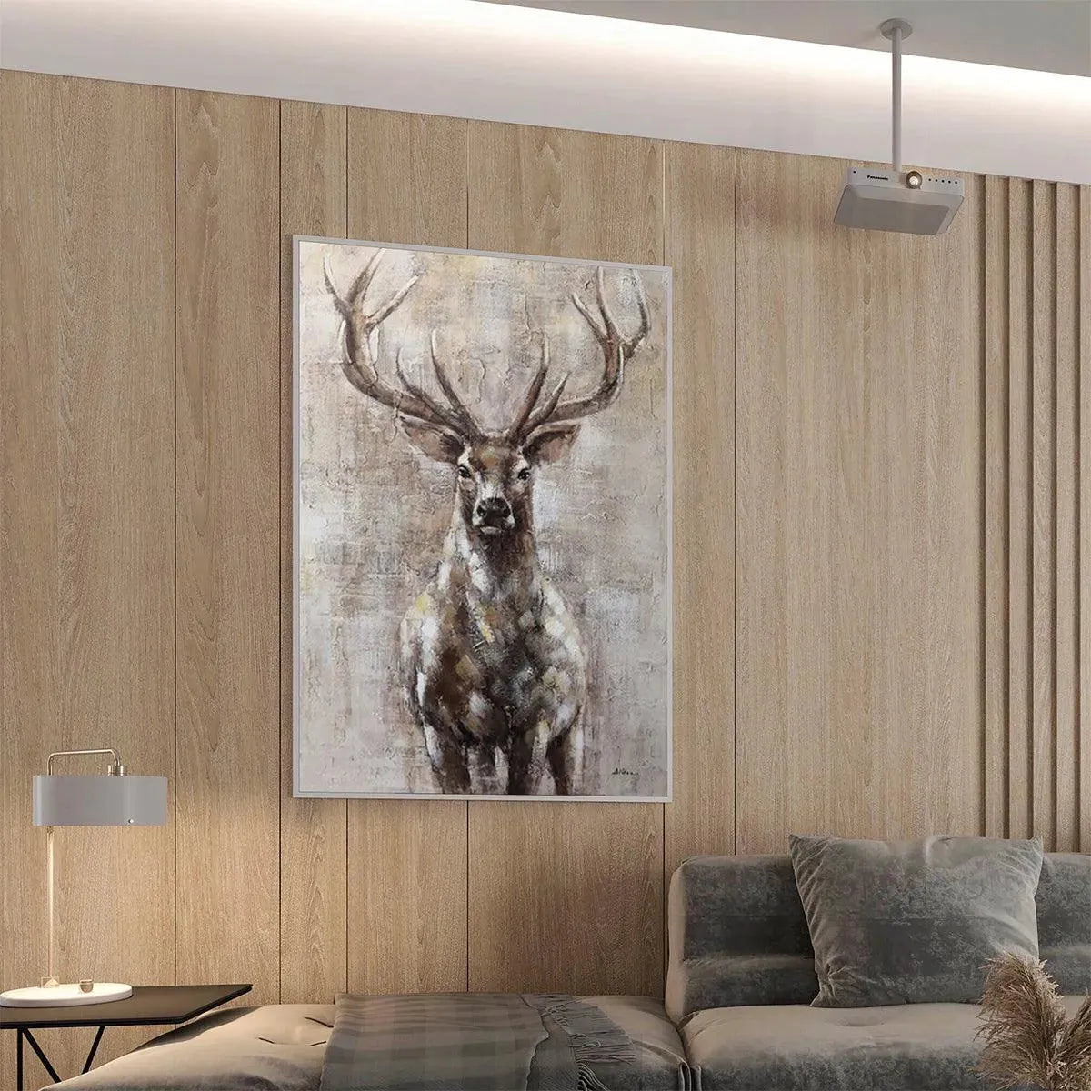 MAJESTIC STAG: Textured Stag Painting, Vertical Wall Art - Image 9