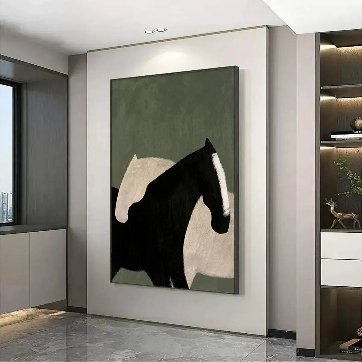 MINIMALIST HORSES: Abstract Horse Painting, Vertical Wall Art - Image 4
